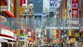  Presentation with destination - Colorful presentation theme enhanced with tokyo-japan-march-31-2014 backdrop and a seafoam green colored foreground