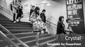  Presentation with million people - Slide deck with tokyo-japan-november-12-2016 background and a  colored foreground