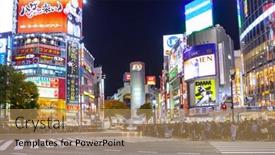  Presentation with shibuya crossing - Slide deck consisting of tokyo-japan-november-12-2016 background and a coral colored foreground