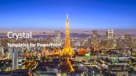  Presentation with japan and india - Audience pleasing theme consisting of tokyo japan skyline at tokyo backdrop and a coral colored foreground