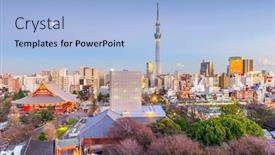  Presentation with dusk - Amazing presentation having tokyo-japan-skyline-in-asakusa backdrop and a light blue colored foreground