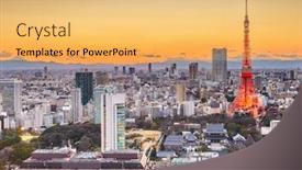  Presentation with tokyo - Theme with tokyo-japan-skyline-in-minato background and a yellow colored foreground