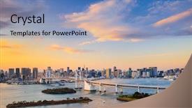  Presentation with tokyo - PPT theme having tokyo japan skyline of tokyo background and a teal colored foreground