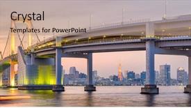  Presentation with tokyo - Slides enhanced with tokyo japan skyline panorama background and a coral colored foreground