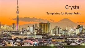  Presentation with tokyo - Audience pleasing presentation design consisting of tokyo japan skyline with mt backdrop and a  colored foreground