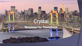  Presentation with tokyo - PPT layouts featuring tokyo japan skyline with rainbow background and a gray colored foreground