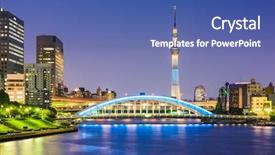  Presentation with tokyo - Amazing theme having tokyo japan skyline backdrop and a ocean colored foreground