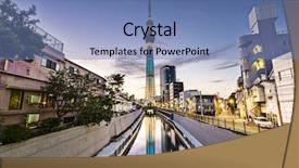  Presentation with tokyo - Audience pleasing presentation design consisting of tokyo japan sumida ward cityscape backdrop and a teal colored foreground