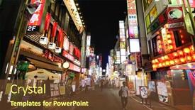  Presentation with kabuki - Beautiful slides featuring tokyo-july-4-kabukicho backdrop and a tawny brown colored foreground