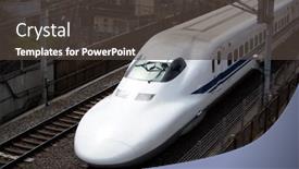  Presentation with bullet train - Cool new PPT theme with tokyo-june-12-shinkansen-train backdrop and a dark gray colored foreground