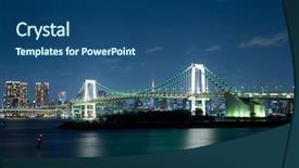  Presentation with tokyo - Slide deck consisting of tokyo skyline at night background and a ocean colored foreground