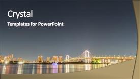  Presentation with secure bridge - Theme featuring tokyo skyline with tokyo rainbow background and a tawny brown colored foreground
