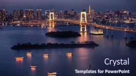  Presentation with tokyo - Slide deck enhanced with tokyo-skyline-with-tokyo-tower background and a navy blue colored foreground