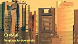  Presentation with tokyo - Slides featuring tokyo skyline background and a tawny brown colored foreground