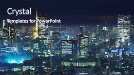  Presentation with tokyo - PPT layouts having tokyo skyline background and a navy blue colored foreground