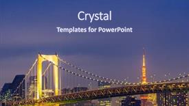  Presentation with tokyo - Cool new slides with tokyo sunset with tokyo tower backdrop and a ocean colored foreground
