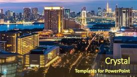  Presentation with tokyo - PPT theme with tokyo tower and rainbow background and a tawny brown colored foreground