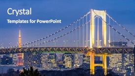  Presentation with tokyo - PPT layouts having tokyo tower and rainbow background and a teal colored foreground