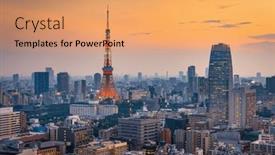  Presentation with tokyo - PPT layouts enhanced with tokyo-tower-in-tokyo-japan background and a coral colored foreground