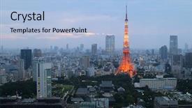  Presentation with indo japan - Audience pleasing theme consisting of tokyo tower in tokyo japan backdrop and a light blue colored foreground