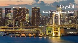  Presentation with rainbow loch - Amazing theme having tokyo tower skyline and rainbow backdrop and a gray colored foreground