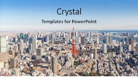  Presentation with tokyo - Cool new presentation with tokyo tower with skyline backdrop and a light blue colored foreground
