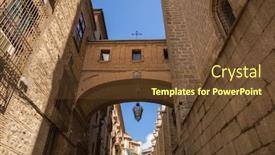  Presentation with korean arch - Colorful presentation theme enhanced with toledo-cathedral-arch-in-castile backdrop and a tawny brown colored foreground