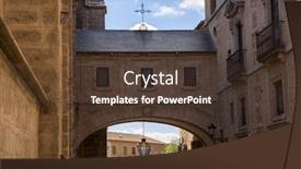  Presentation with spain - Slide set enhanced with toledo-cathedral-arch-in-castile background and a tawny brown colored foreground