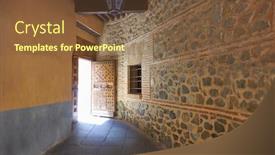  Presentation with spain - Cool new presentation design with toledo-door-to-juderia-barrio backdrop and a tawny brown colored foreground