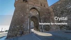  Presentation with sol - Presentation theme enhanced with toledo gate of puerta del background and a dark gray colored foreground