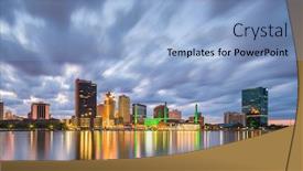  Presentation with skyline - Theme consisting of toledo-ohio-usa-downtown-skyline background and a light blue colored foreground