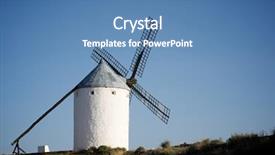  Presentation with texas windmill - Slide deck featuring quixote - windmill in consuegra toledo province background and a  colored foreground