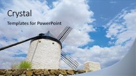  Presentation with windmill - PPT layouts featuring quixote - windmill in consuegra toledo province background and a  colored foreground
