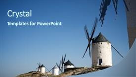  Presentation with rizal in spain - Beautiful PPT theme featuring quixote - windmills in consuegra toledo province backdrop and a ocean colored foreground