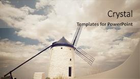  Presentation with texas windmill - Cool new theme with quixote - windmill in consuegra toledo province backdrop and a soft green colored foreground