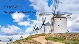  Presentation with sky blue - Colorful slide deck enhanced with spain route of don quixote backdrop and a light blue colored foreground