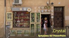  Presentation with handicraft - Slide deck consisting of toledo-spain-august-8-2017 background and a  colored foreground