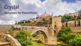  Presentation with bridge - Amazing presentation theme having toledo spain bridge on the tagus river backdrop and a light blue colored foreground