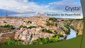  Presentation with spain - Cool new presentation theme with toledo spain old town city backdrop and a light blue colored foreground