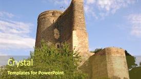  Presentation with medieval - PPT theme consisting of tolkien - old medieval tower in baku background and a tawny brown colored foreground