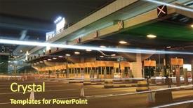  Presentation with road light - Audience pleasing theme consisting of toll booths with car light backdrop and a tawny brown colored foreground