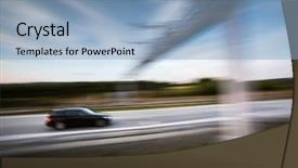  Presentation with strength motion - Audience pleasing slides consisting of toll road - cars going fast backdrop and a light blue colored foreground