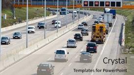  Presentation with limit - Beautiful presentation design featuring toll road - cars on a highway backdrop and a light gray colored foreground