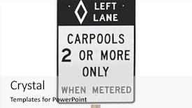  Presentation with freeway - Beautiful PPT theme featuring toll road - freeway entrance carpool lane only backdrop and a white colored foreground