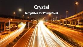  Presentation with highway - PPT theme enhanced with toll road - highway at night background and a wine colored foreground