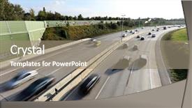  Presentation with cars - Audience pleasing PPT layouts consisting of toll road - many fast cars backdrop and a gray colored foreground