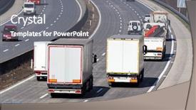  Presentation with truck - Presentation having toll road - truck on highway background and a gray colored foreground