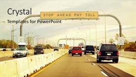  Presentation with toll booth - Slides consisting of toll road background and a blonde colored foreground