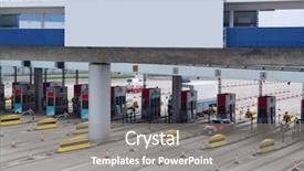  Presentation with station - PPT layouts with toll station background and a gray colored foreground