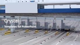  Presentation with station - Colorful PPT theme enhanced with toll station backdrop and a gray colored foreground